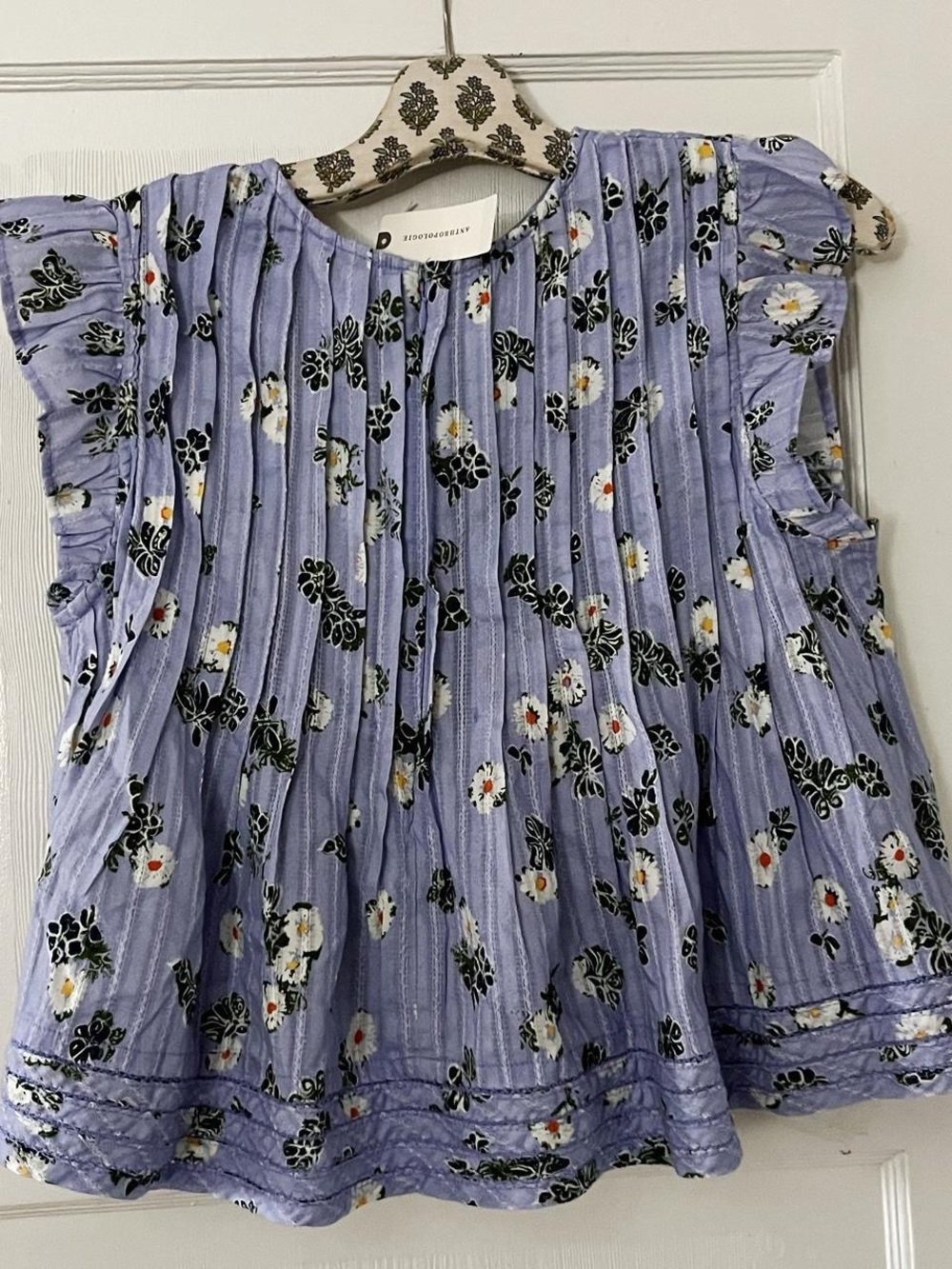 Anthropologie / Pilcro Jade Short-Sleeve Pleated Swing Top - Picture 3 of 4